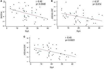 Higher Levels of Secretory IgA Are Associated with Low Disease Activity Index in Patients with Reactive Arthritis and Undifferentiated Spondyloarthritis